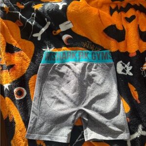 Gymshark Flex Workout Shorts Grey/Teal/Blue – Size Small – Used